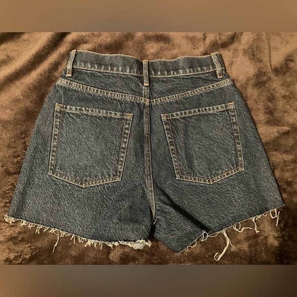 PacSun Blue Jean Shorts with Frayed Hem and Relaxed Fit - Picture 2 of 6